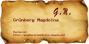 Grünberg Magdolna névjegykártya